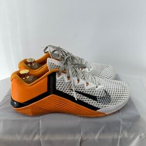 Nike Free Metcon 6 white and orange sneakers